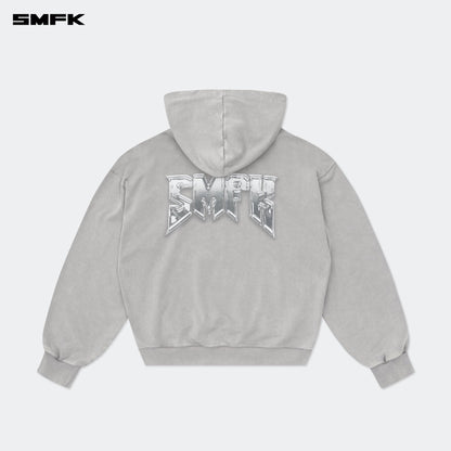 SMFK Compass Metal Rock Loose Hoodie Gray