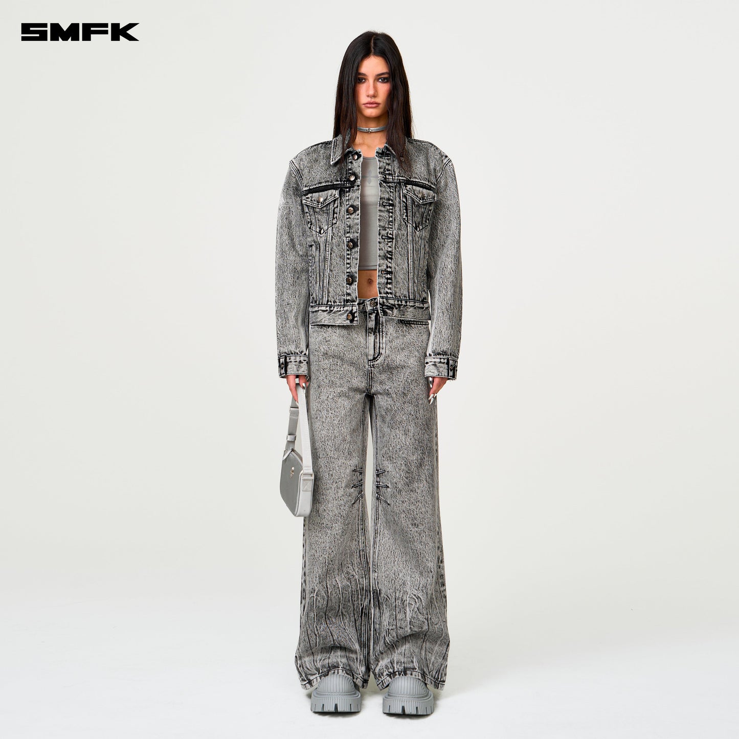 SMFK Compass Permanent Denim Jacket Dust Gray