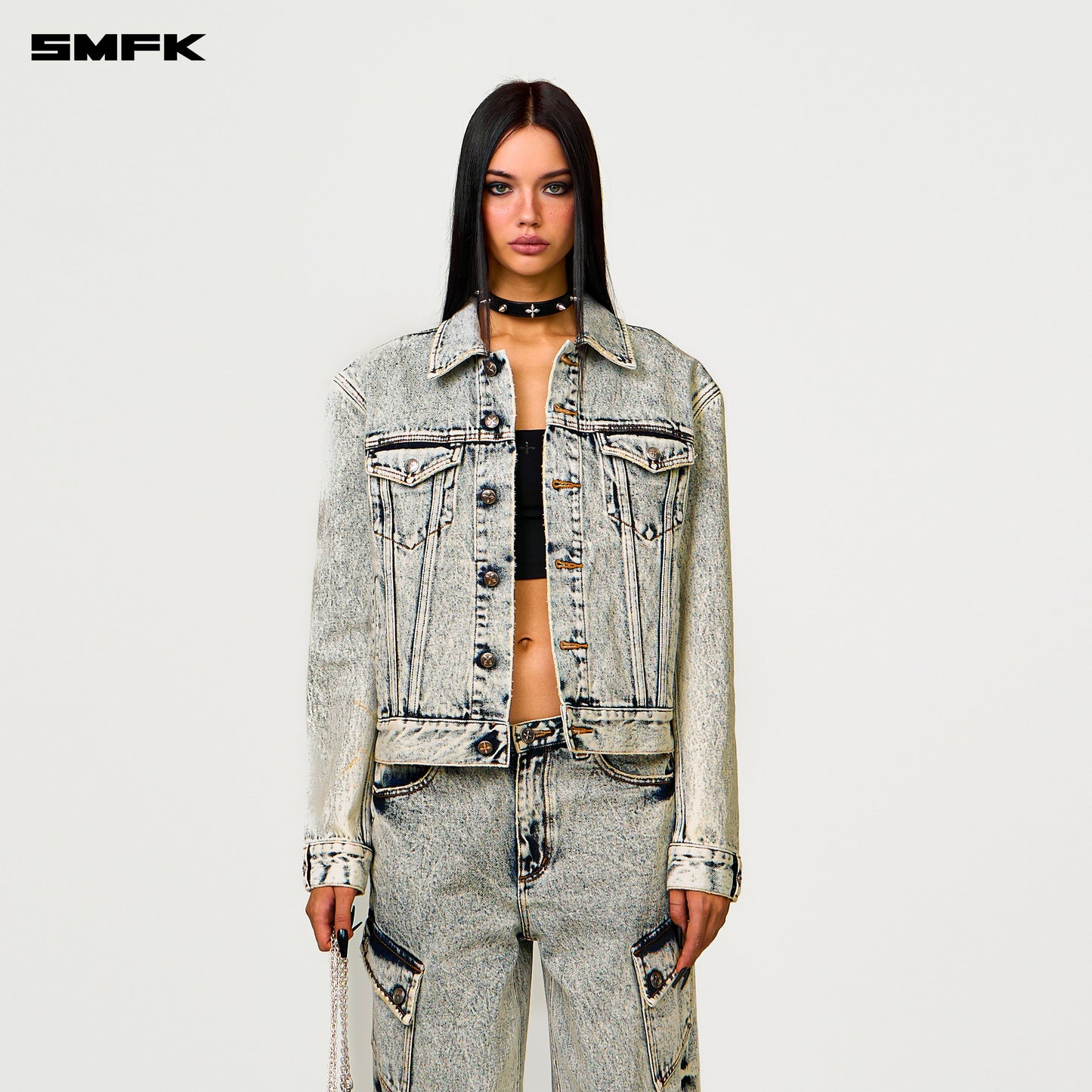 SMFK Compass Permanent Denim Jacket Snowflake