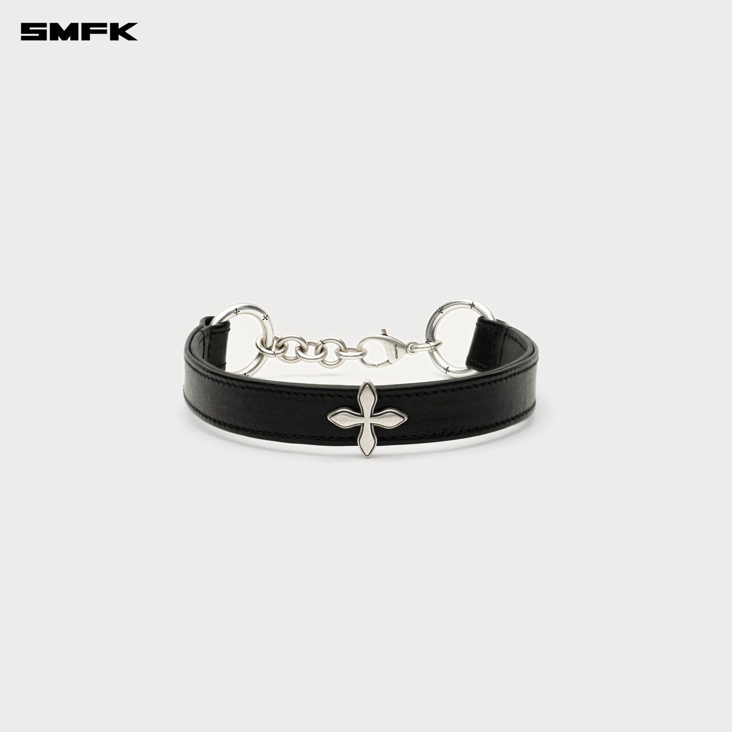 SMFK COMPASS RIVET Cross Rivet Leather High Collar Choker