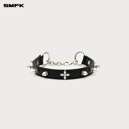 SMFK COMPASS RIVET Rivet Leather High Collar Choker