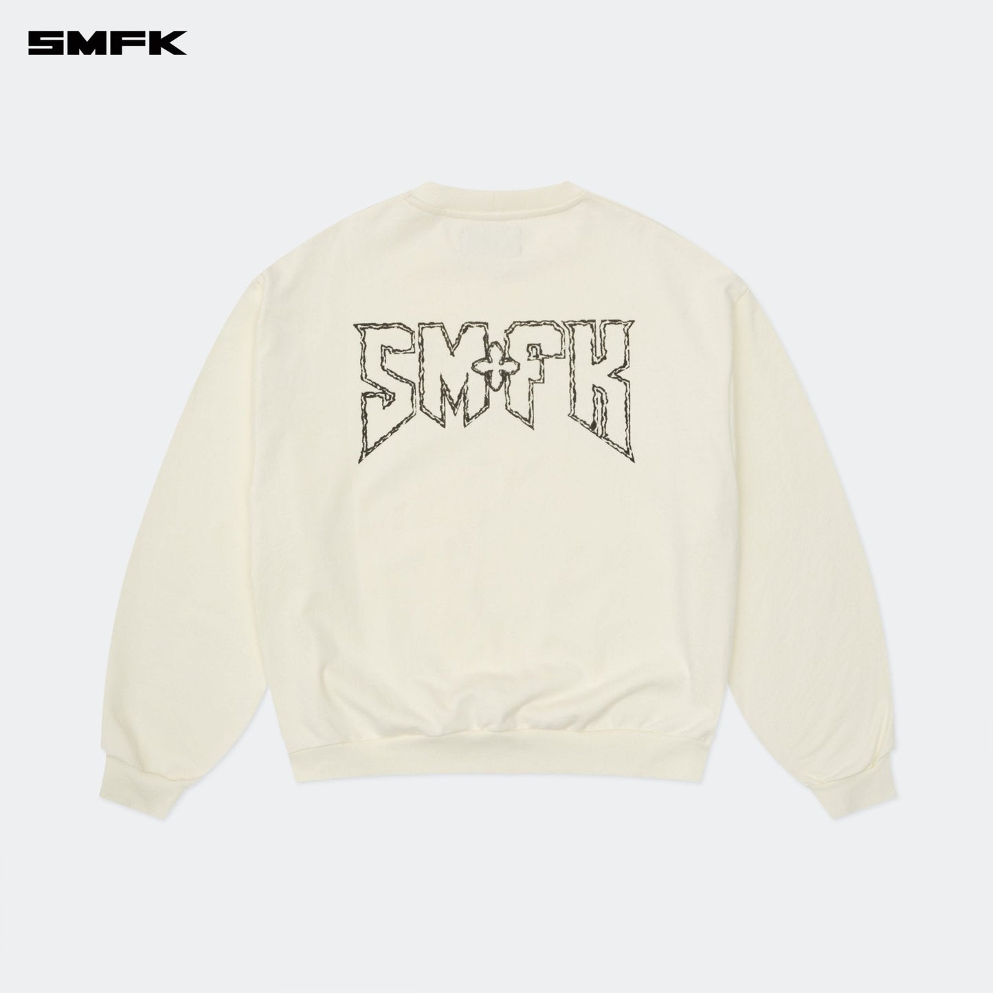 SMFK Compass Rocking Retro Loose Sweatshirt Cream