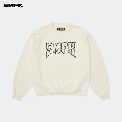 SMFK Compass Rocking Retro Loose Sweatshirt Cream