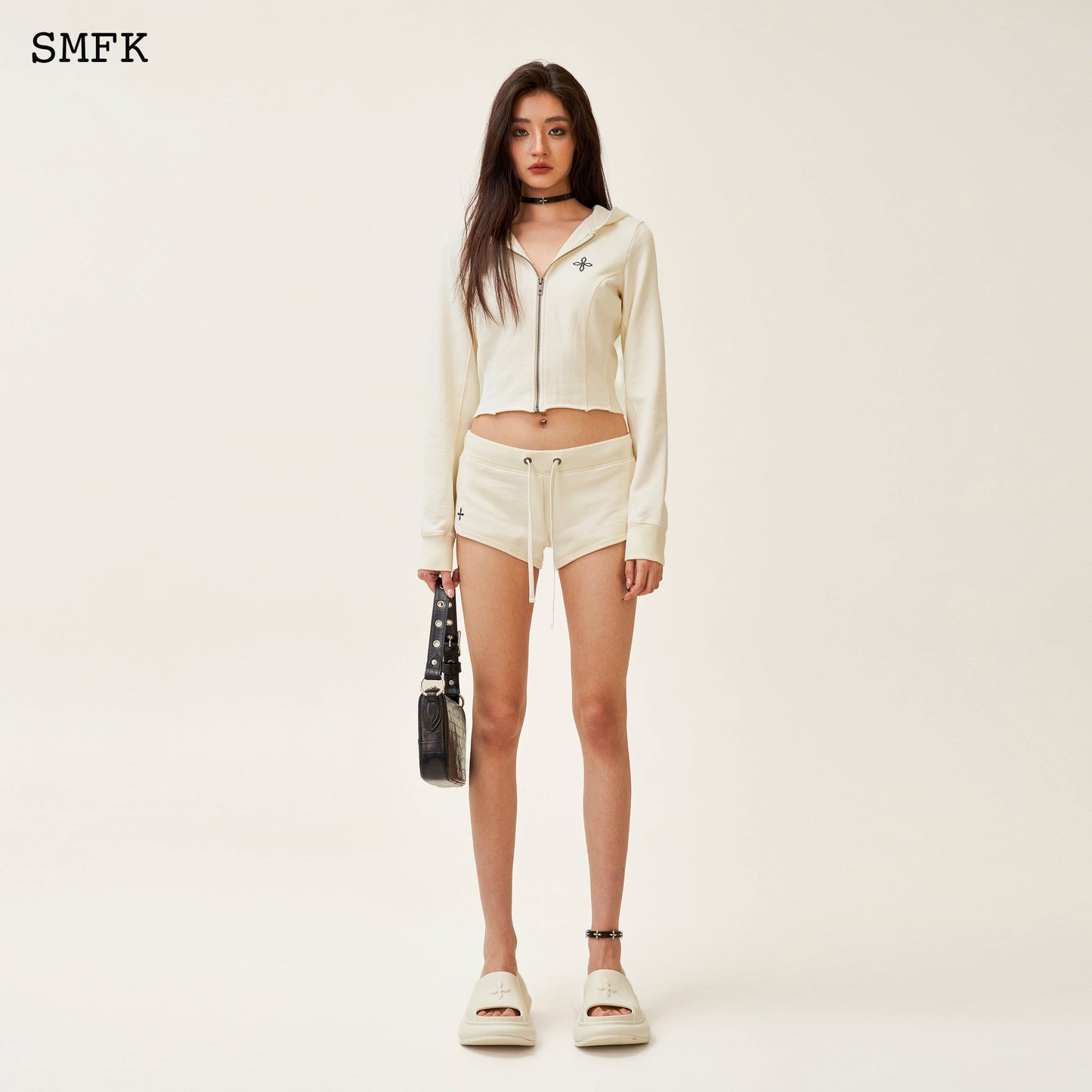 SMFK Compass Rove Stray Slim-Fit Hoodie In White