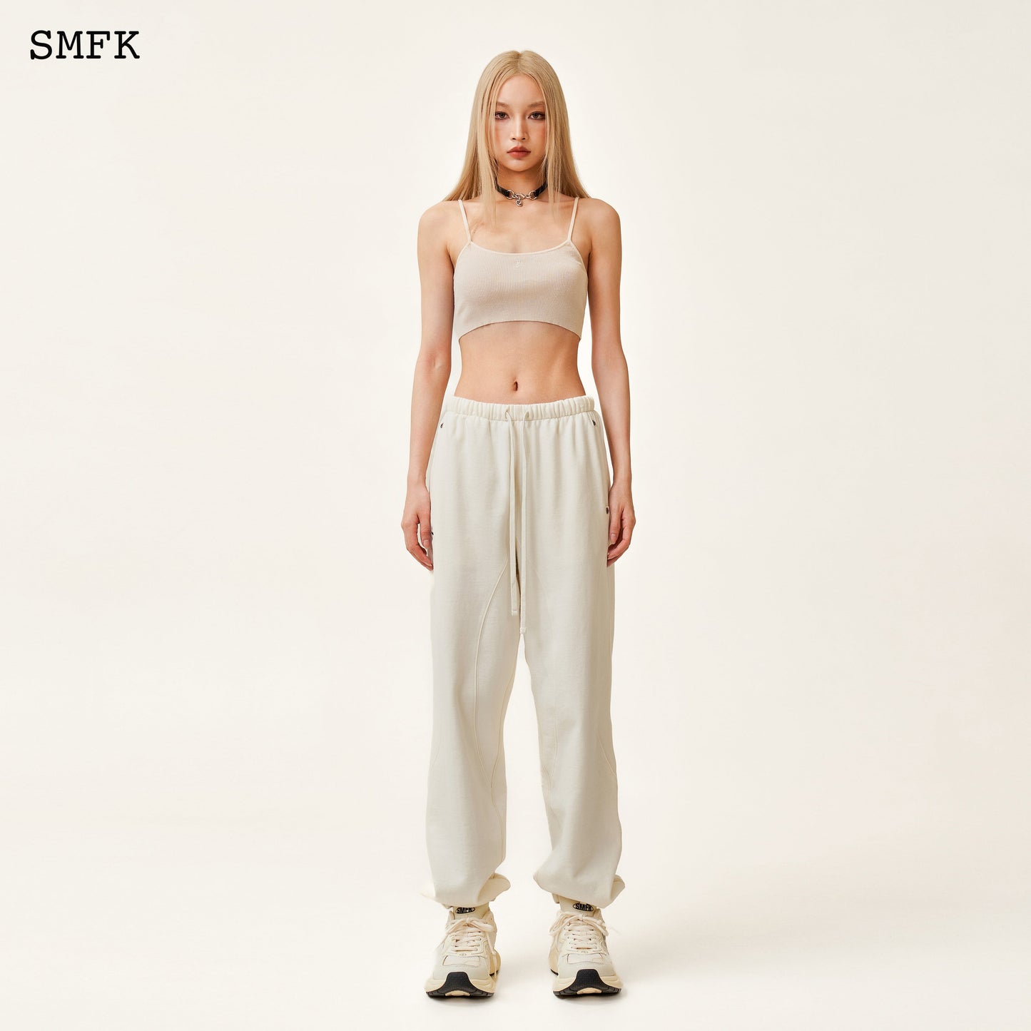 SMFK Compass Rush Jogging Sweatpants In White