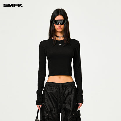 SMFK Compass Rush Slim-Fit Long Sleeves Top Black