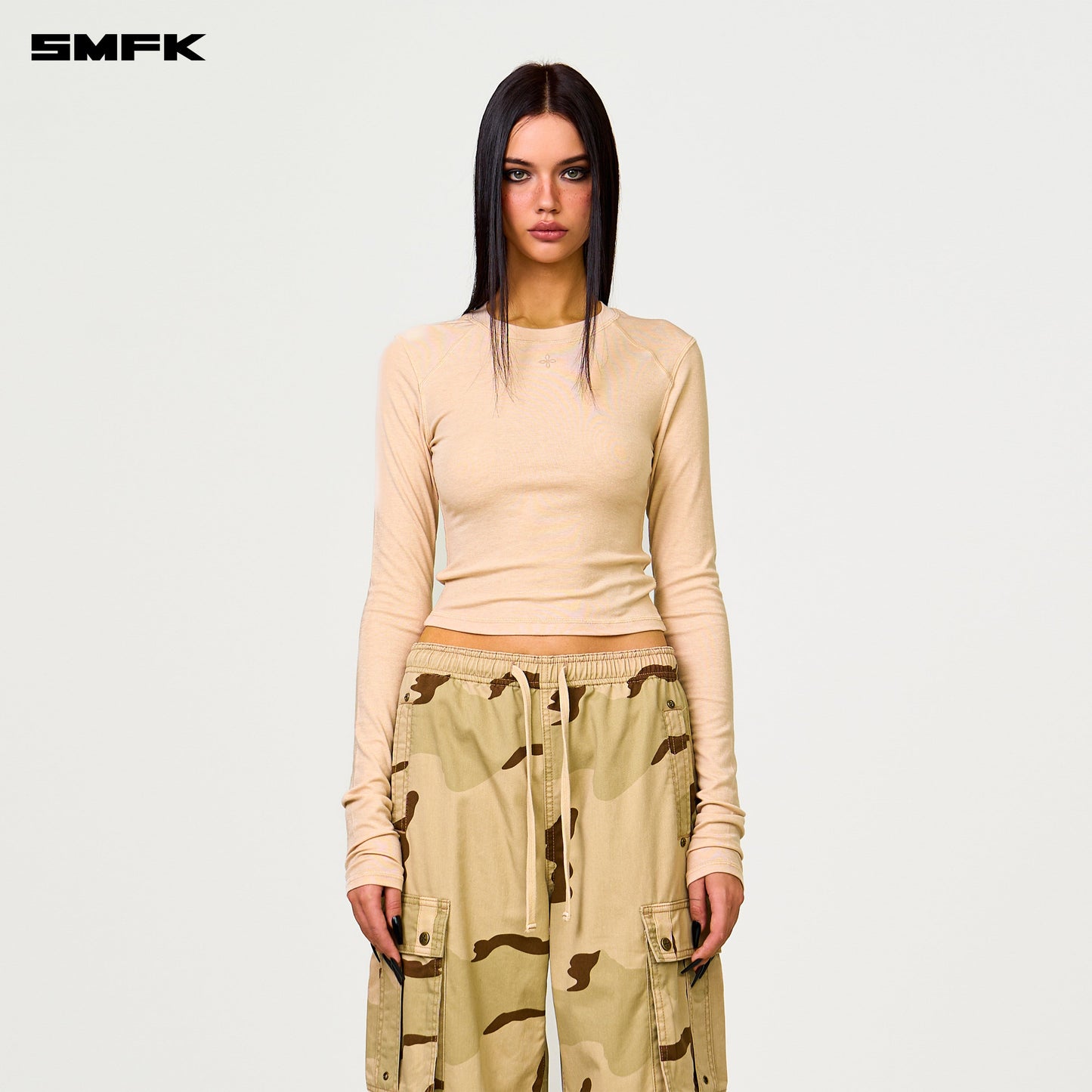 SMFK Compass Rush Slim-Fit Long Sleeves Top Linen