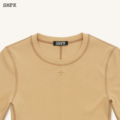 SMFK Compass Rush Slim Fit Sports Top In Sand