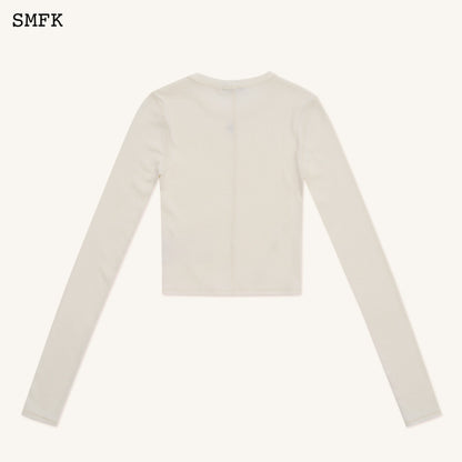 SMFK Compass Rush Slim Fit Sports Top In White