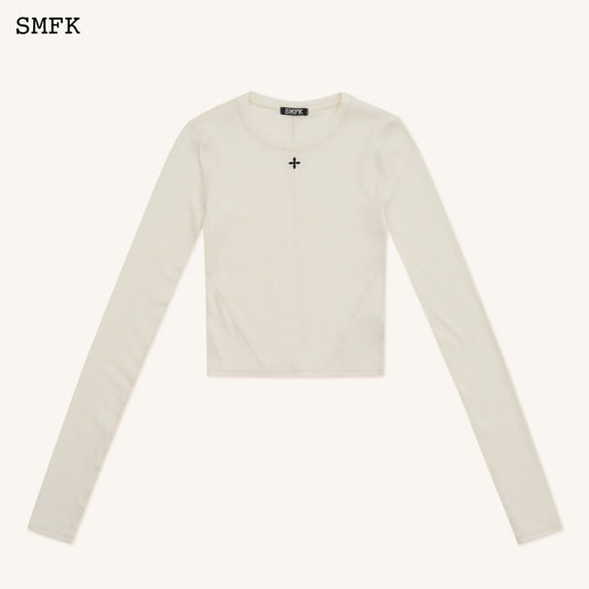 SMFK Compass Rush Slim Fit Sports Top In White