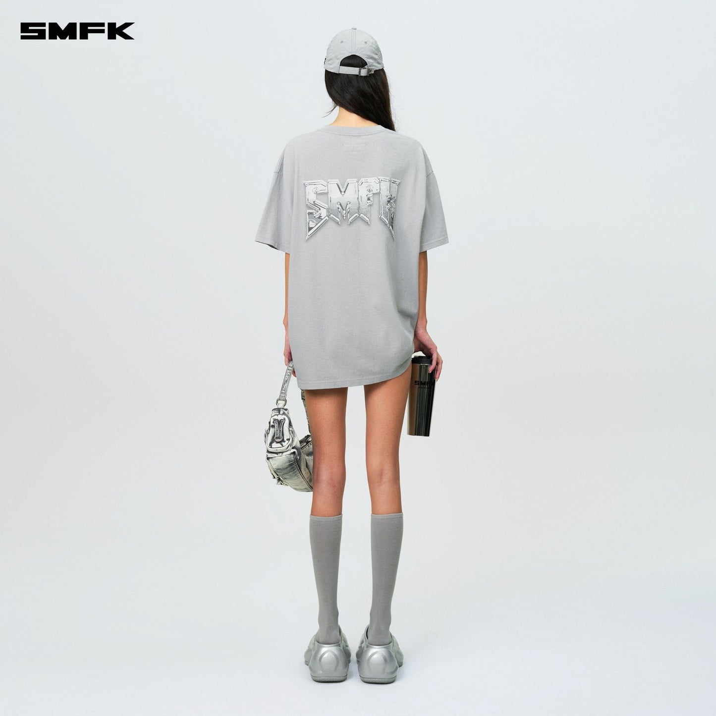 SMFK Compass SMFK Metal Rock Loose Tee Gray