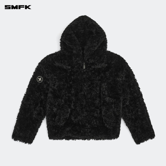 SMFK Compass Snowman Classic Faux Fur Jacket Black