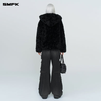 SMFK Compass Snowman Classic Faux Fur Jacket Black