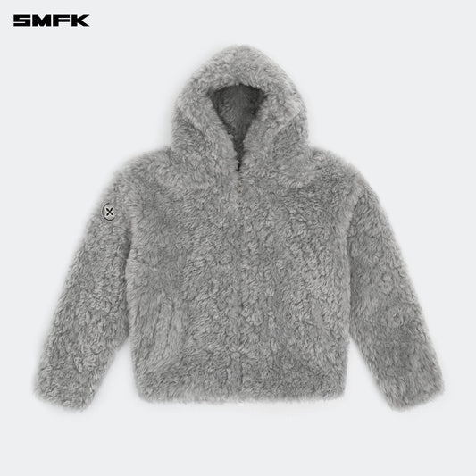 SMFK Compass Snowman Classic Faux Fur Jacket Gray