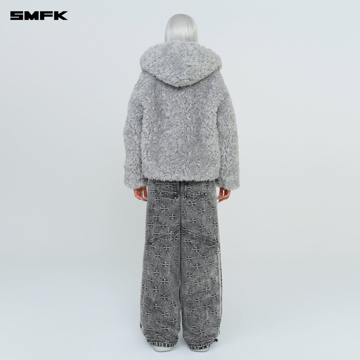 SMFK Compass Snowman Classic Faux Fur Jacket Gray