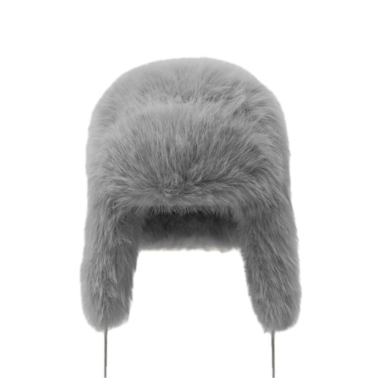 SMFK Compass Snowman Faux Fur Hat In Gray