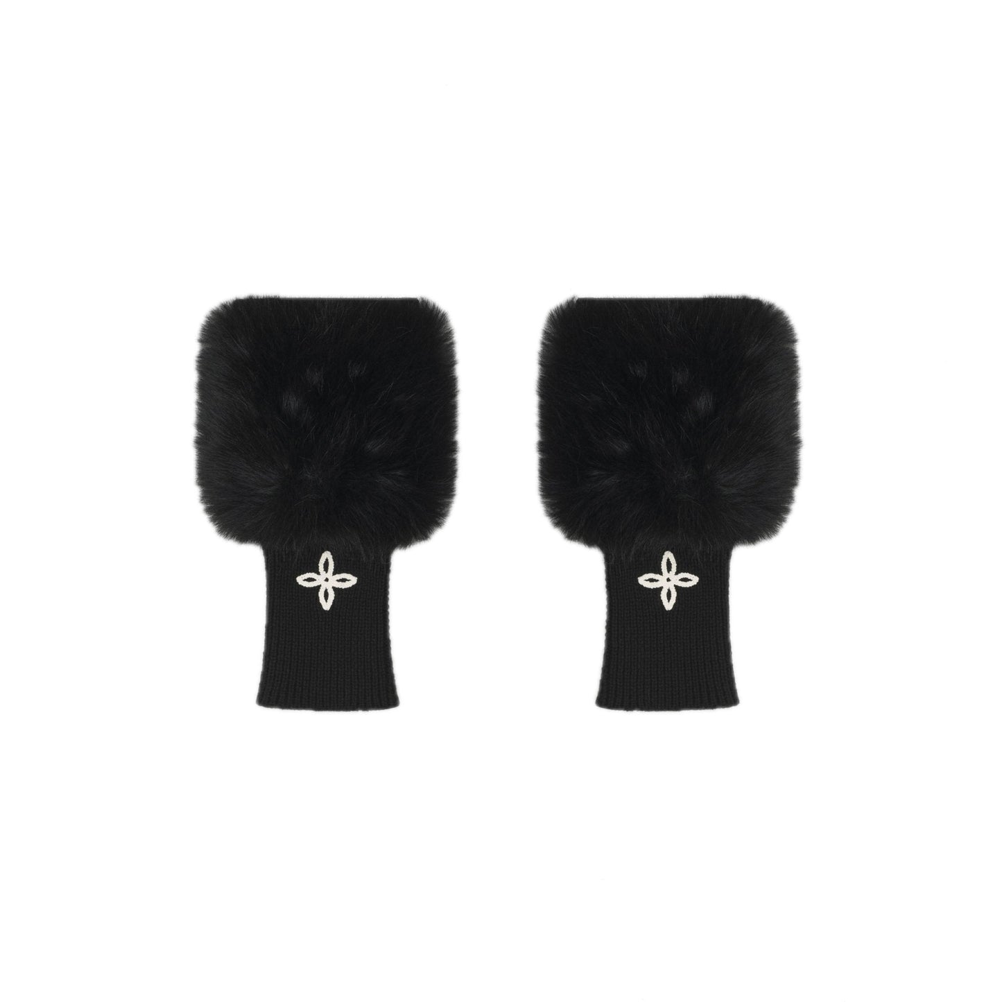 SMFK Compass Snowman Furry Gloves In Black