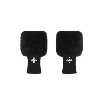 SMFK Compass Snowman Furry Gloves In Black