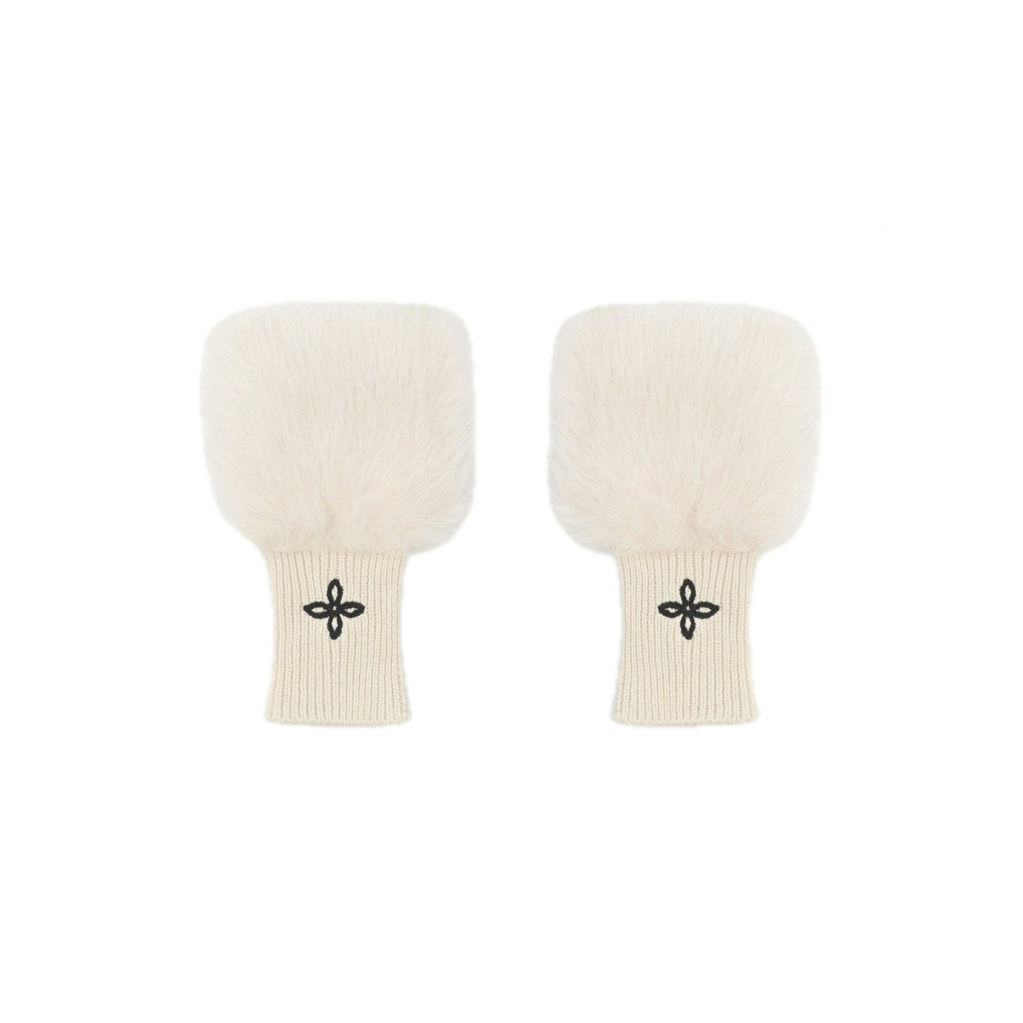 SMFK Compass Snowman Furry Gloves In Cream