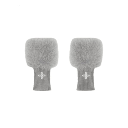 SMFK Compass Snowman Furry Gloves In Gray