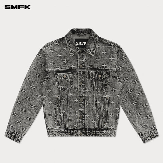 SMFK Compass Storm Garden Oversize Denim Jacket