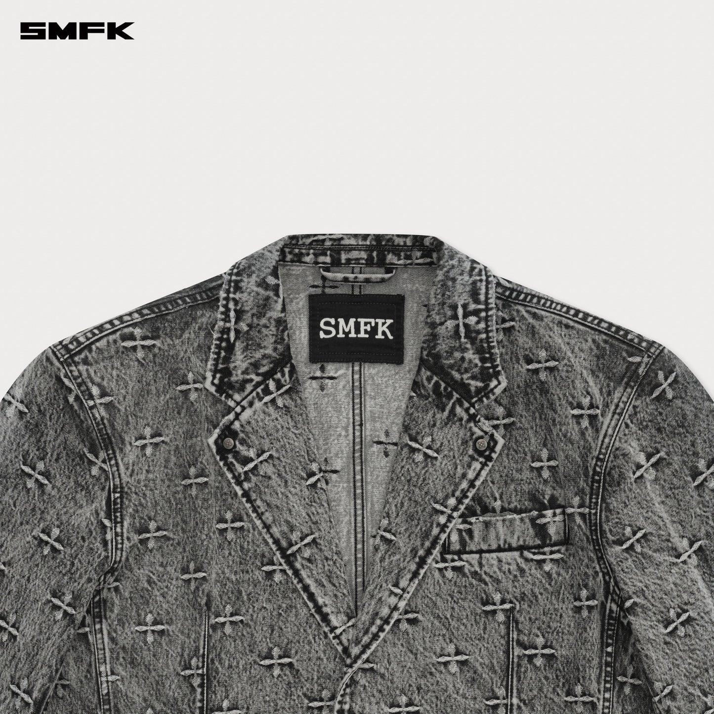 SMFK Compass Storm Gray Oversize Denim Suit