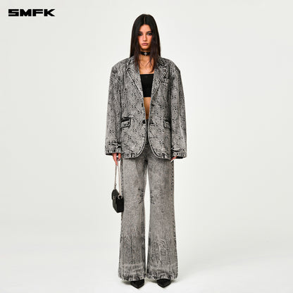 SMFK Compass Storm Gray Oversize Denim Suit