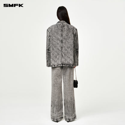 SMFK Compass Storm Gray Oversize Denim Suit