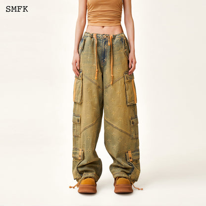 SMFK Compass Temple Garden Retro Paratrooper Pants