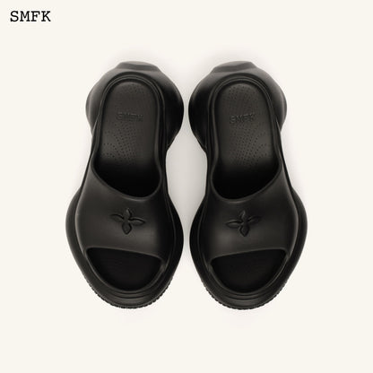 SMFK Compass Wave High-Heel Bumper Sandal In Black