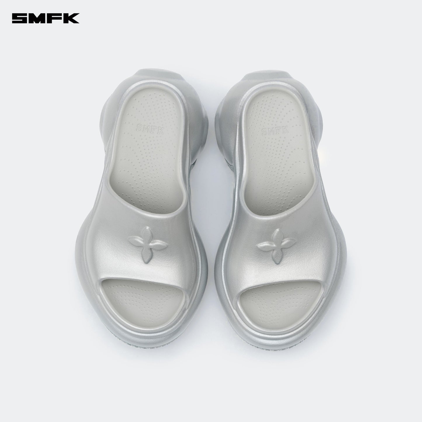 SMFK COMPASS WAVE High-Heel Bumper Sandals In Silver