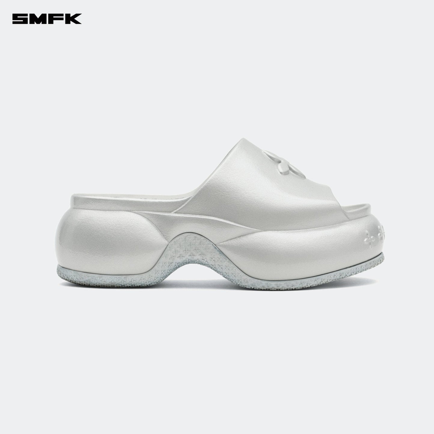 SMFK COMPASS WAVE Platform Bumper Sandals In Silver