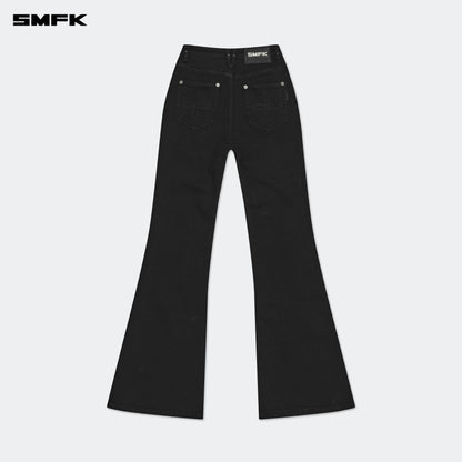 SMFK Compass Wild Classic Stretch Flare Jeans In Black