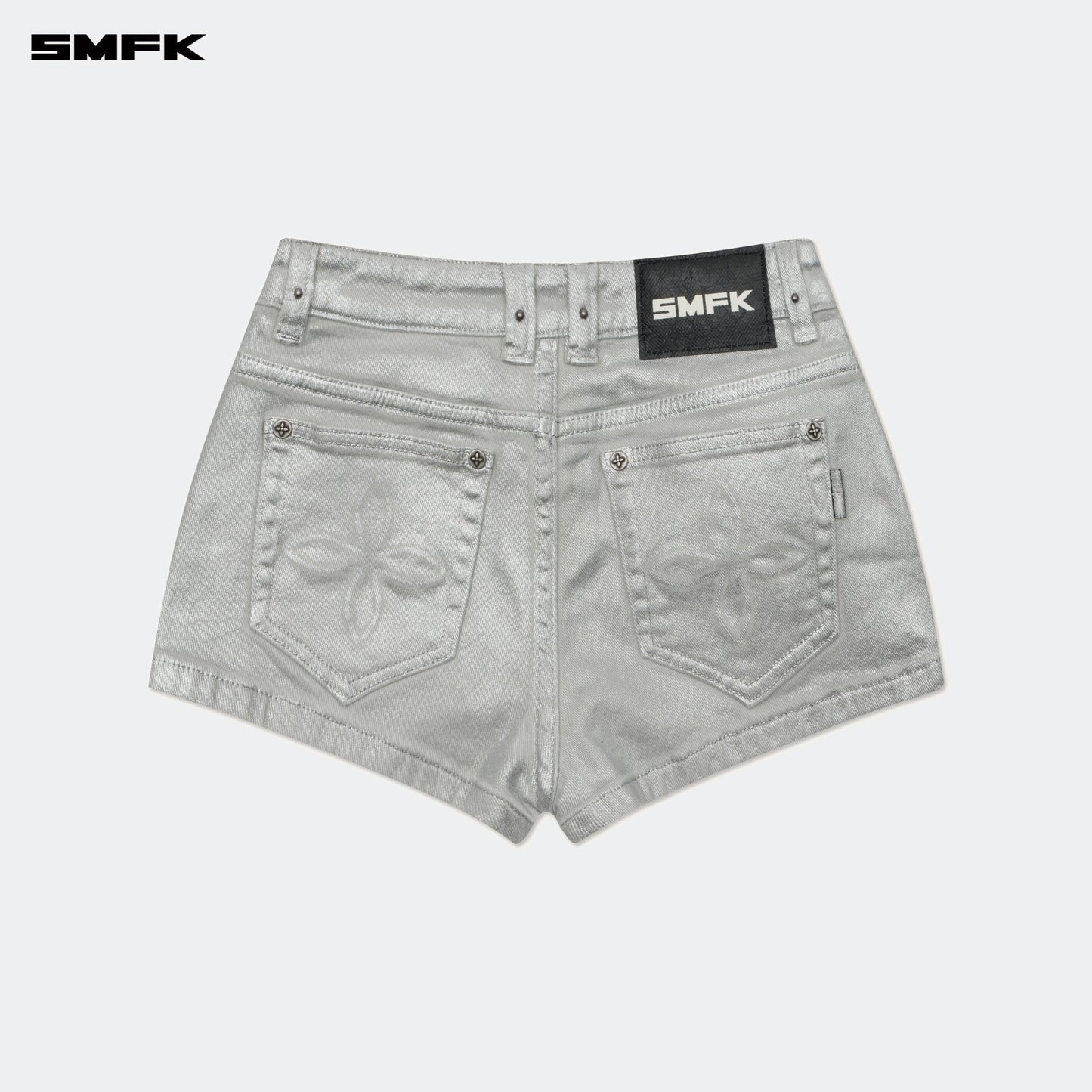 SMFK Compass Wild Tarpan Low-Waist Denim Shorts Silver