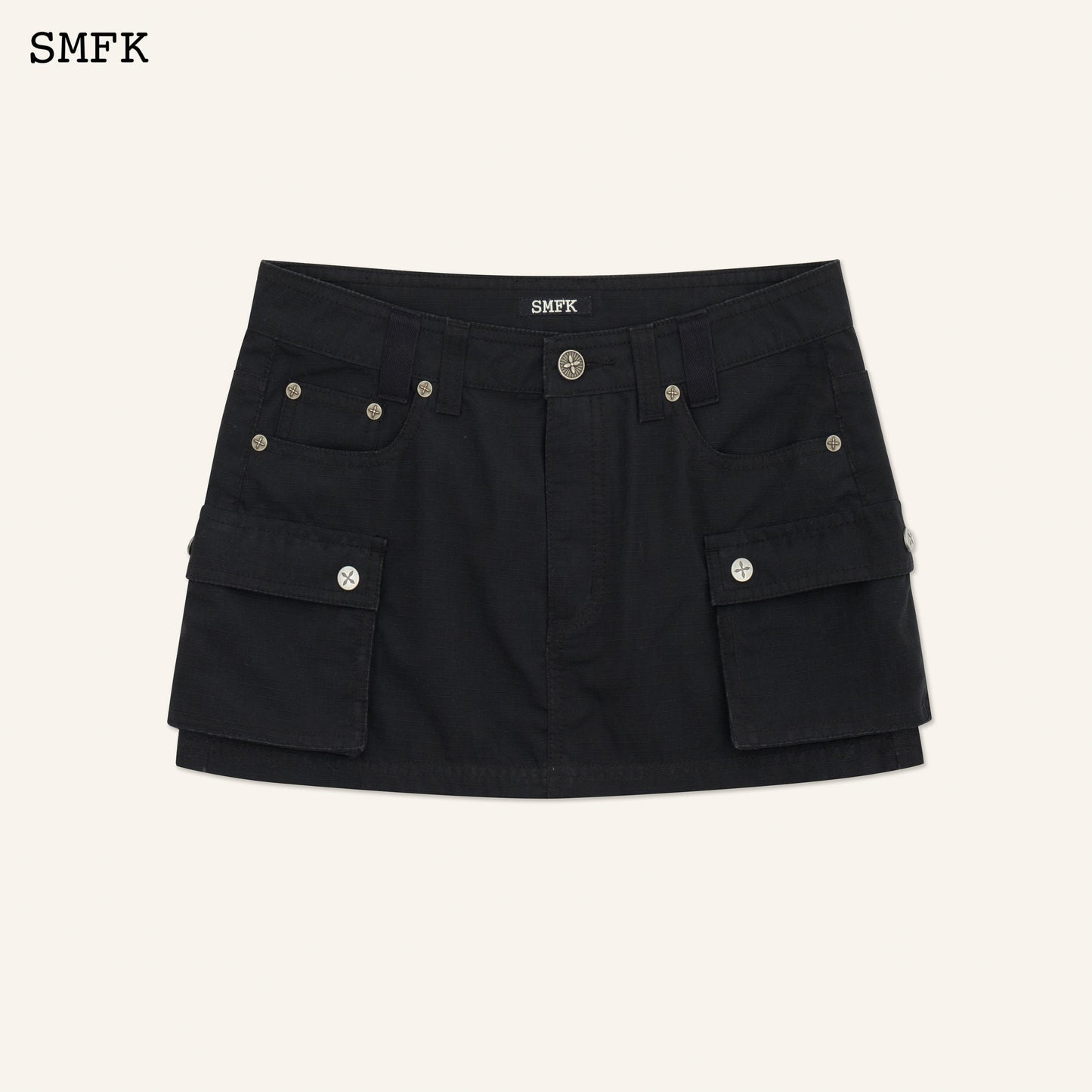 SMFK Compass Wild Tarpan Workwear Black Mini Skirt