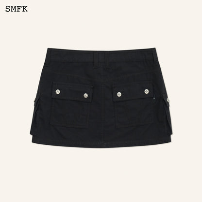 SMFK Compass Wild Tarpan Workwear Black Mini Skirt