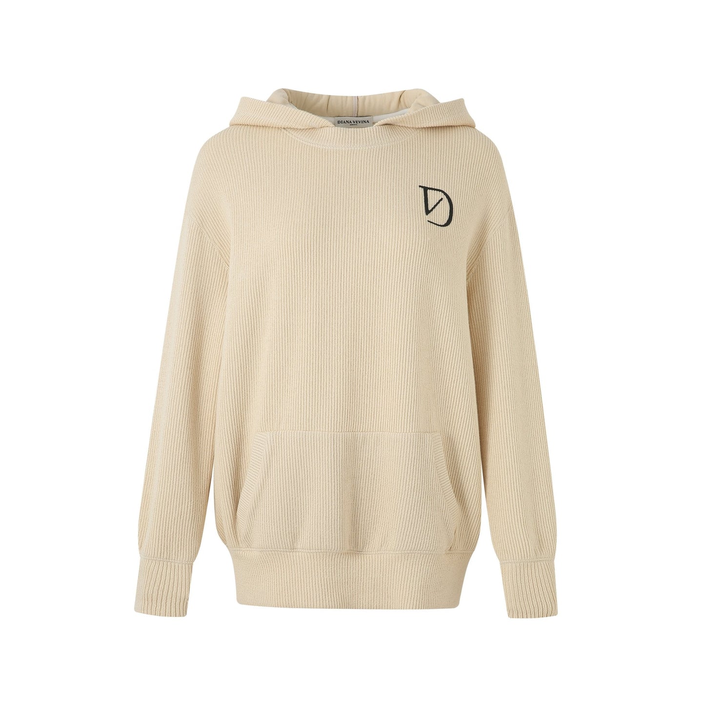 DIANA VEVINA Fake Two Logo Hooded Sweatshirt