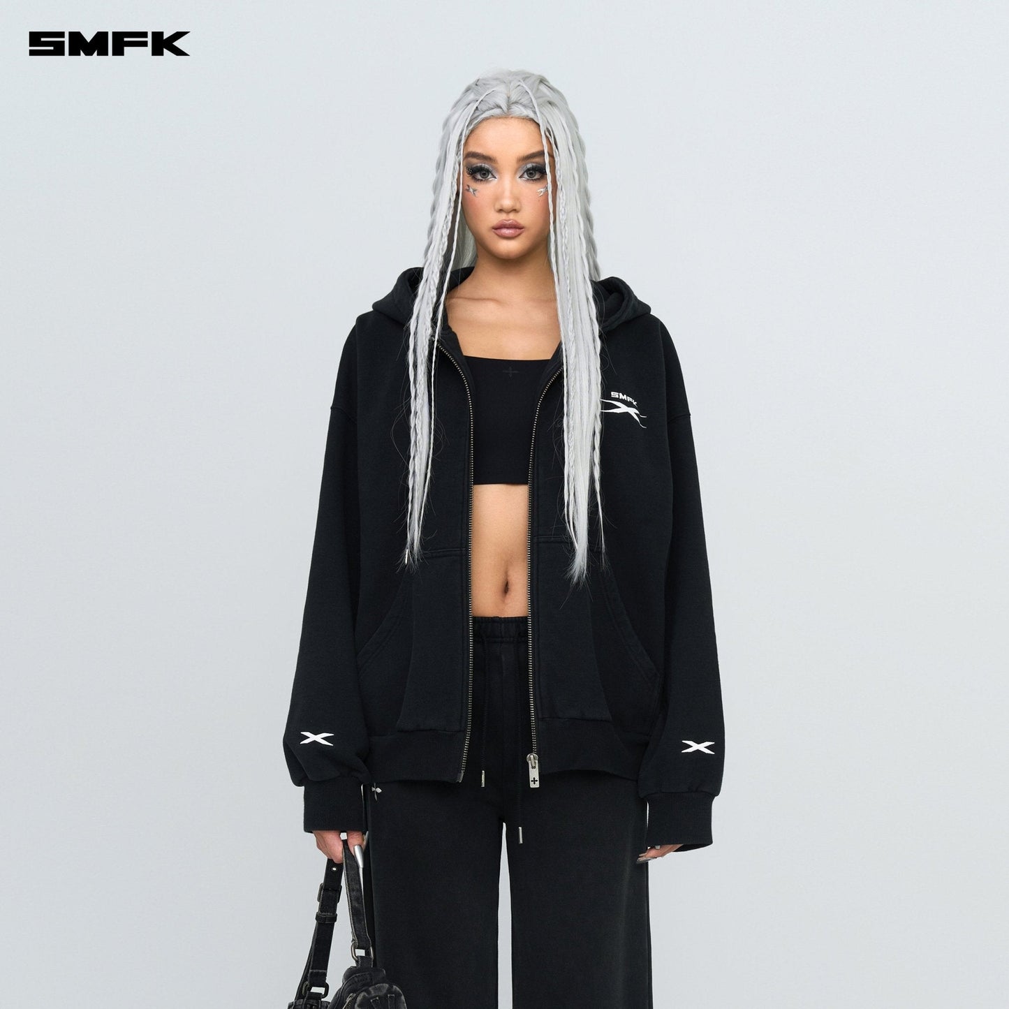 SMFK FUTURE Classic Wide-leg Sweatpants In Black