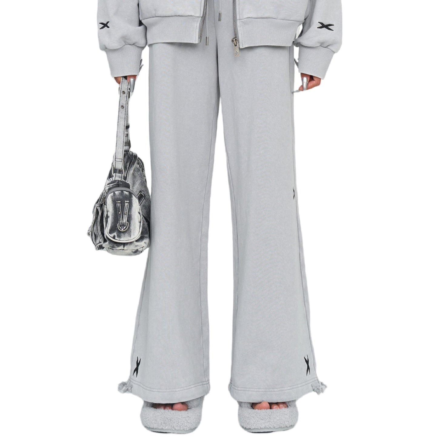 SMFK FUTURE Classic Wide-leg Sweatpants In Gray