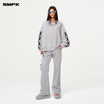 SMFK FUTURE DNA Chain Racing Oversize Sweatshirt Gray