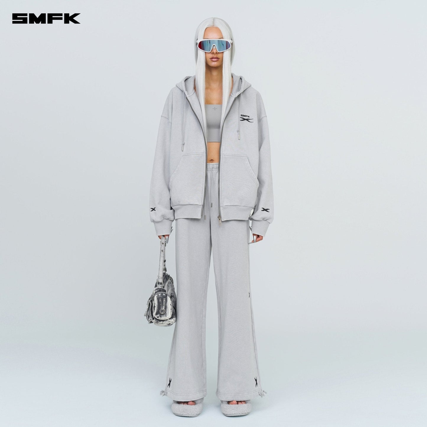 SMFK Future Genes Loose Hoodie Jacket Gray