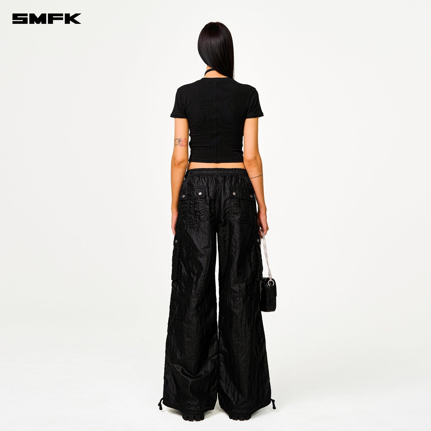 SMFK FUTURE Lightning Wide-Leg Track Pants in Black