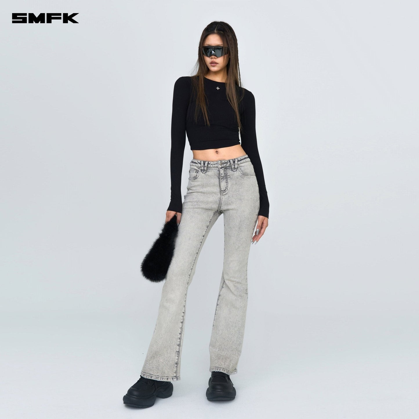 SMFK FUTURE Mirage Gray Nebula Stretch-flared Jeans