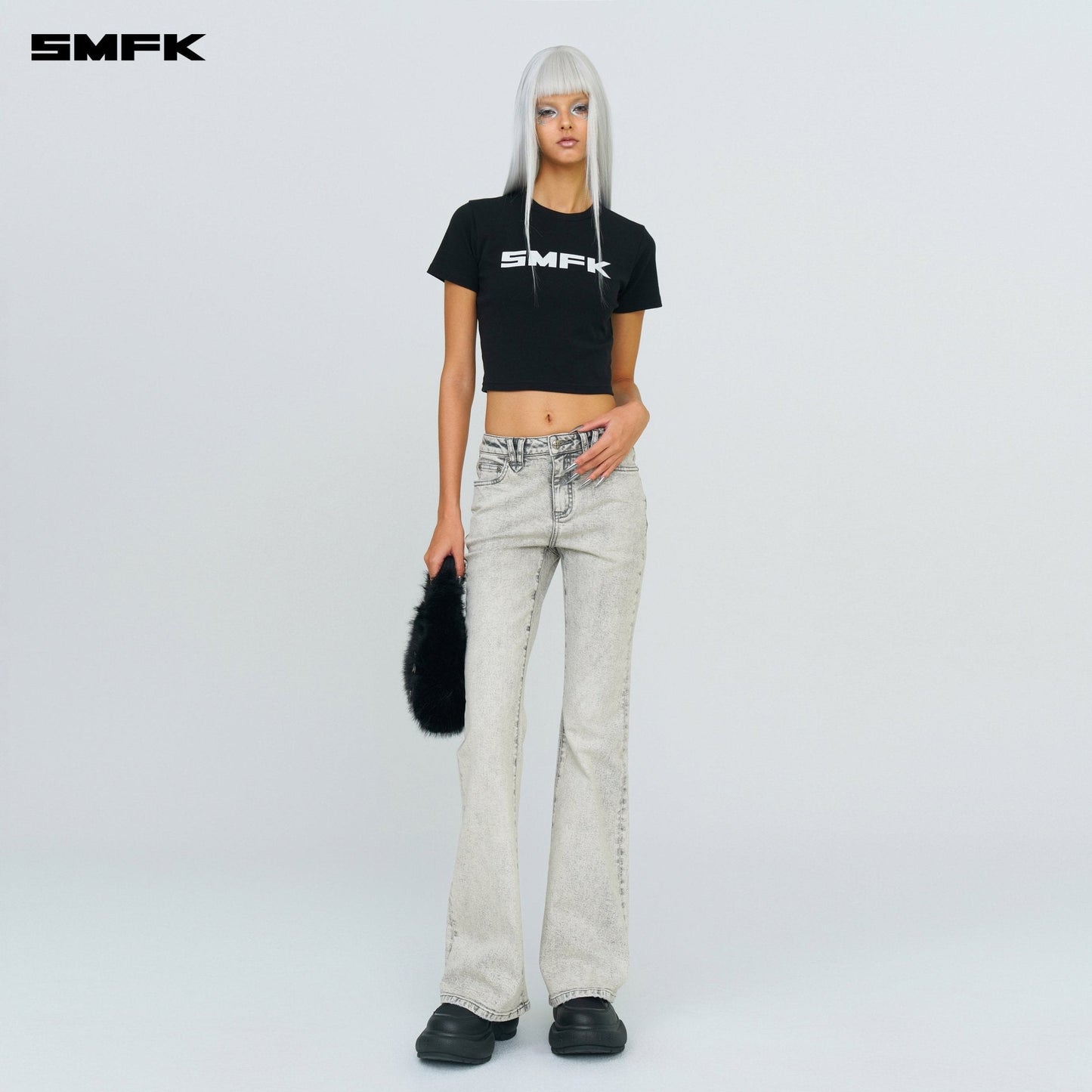 SMFK FUTURE Mirage Gray Nebula Stretch-flared Jeans