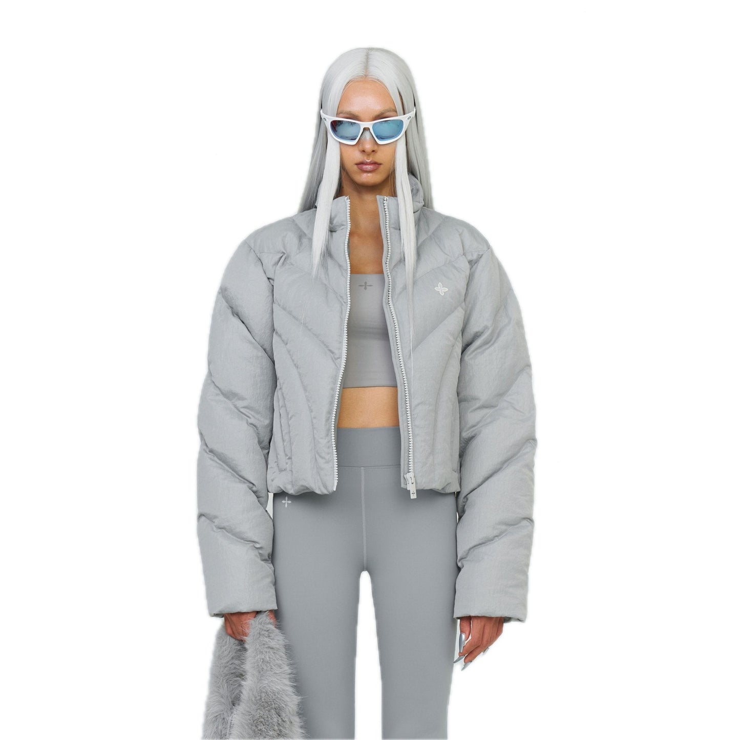 SMFK FUTURE Storm Down Puff Jacket In Gray