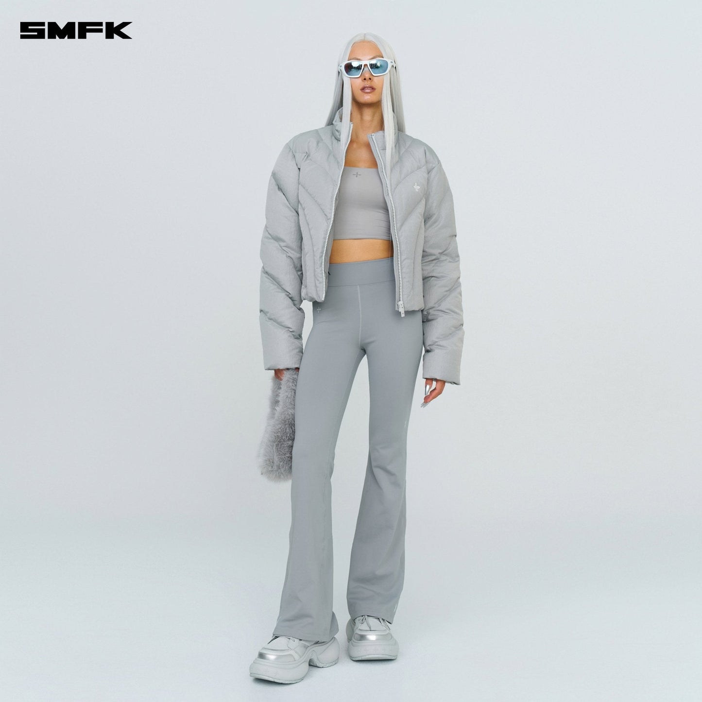 SMFK FUTURE Storm Down Puff Jacket In Gray