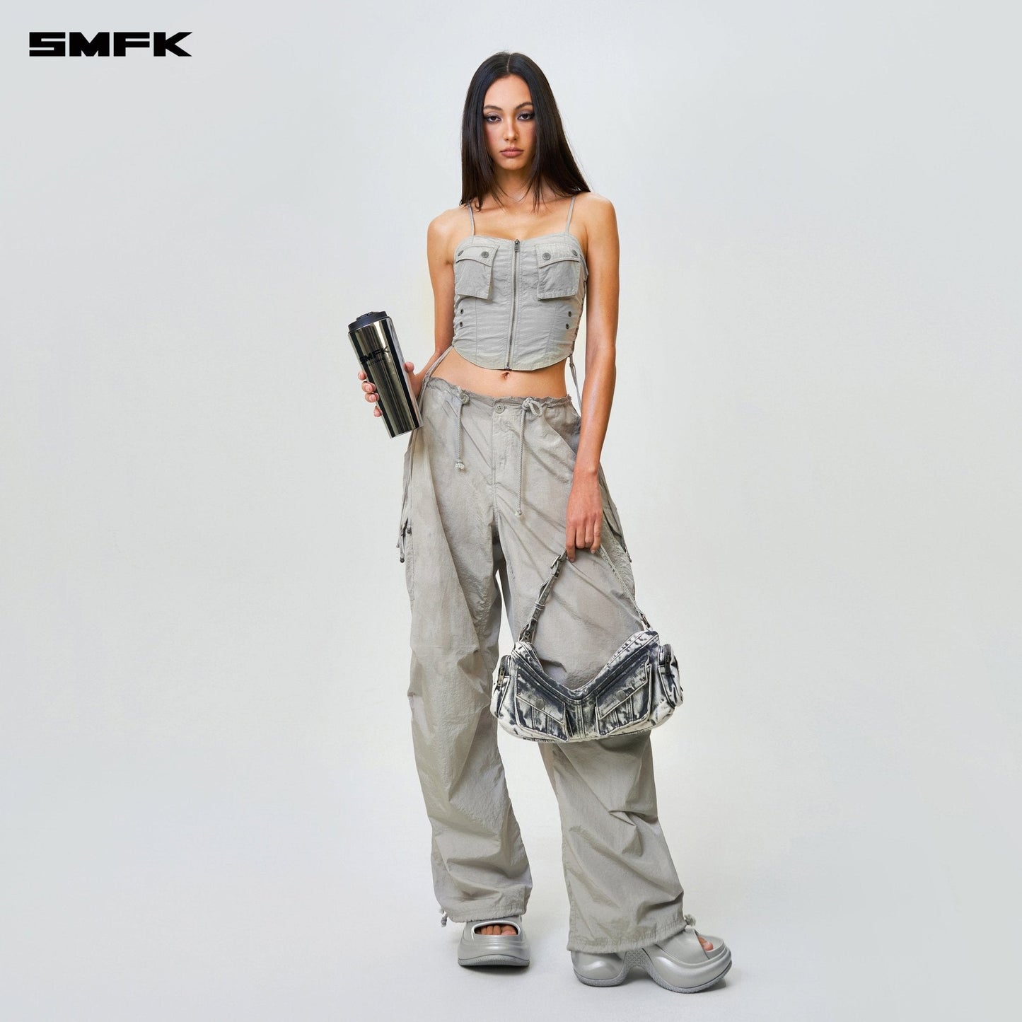 SMFK FUTURE Storm Hunting Loose Paratrooper Pants Silver