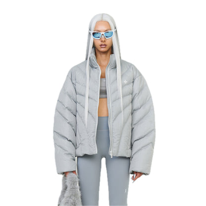 SMFK FUTURE Storm Wide Down Puff Jacket In Silver