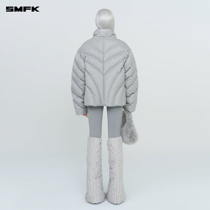 SMFK FUTURE Storm Wide Down Puff Jacket In Silver