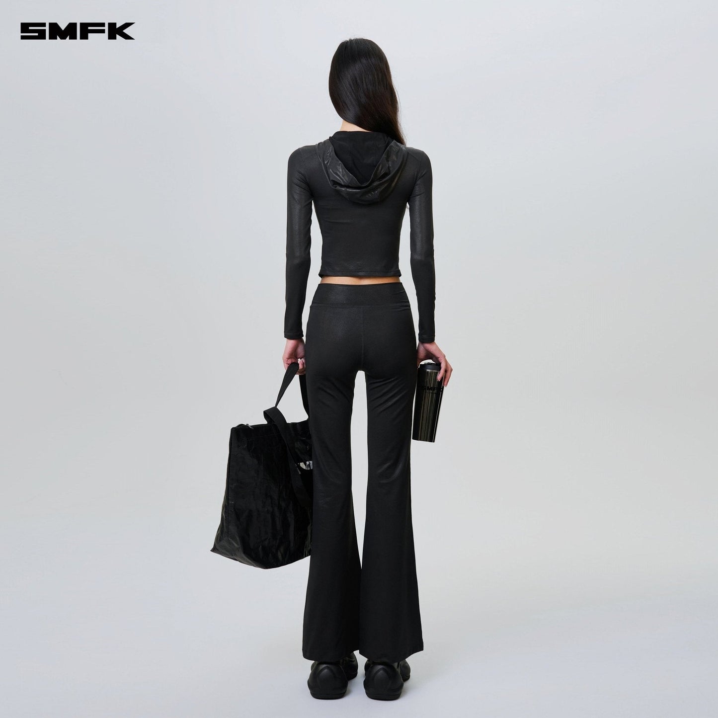 SMFK FUTURE Wave Body Shaping Flared Pants Lightning Black